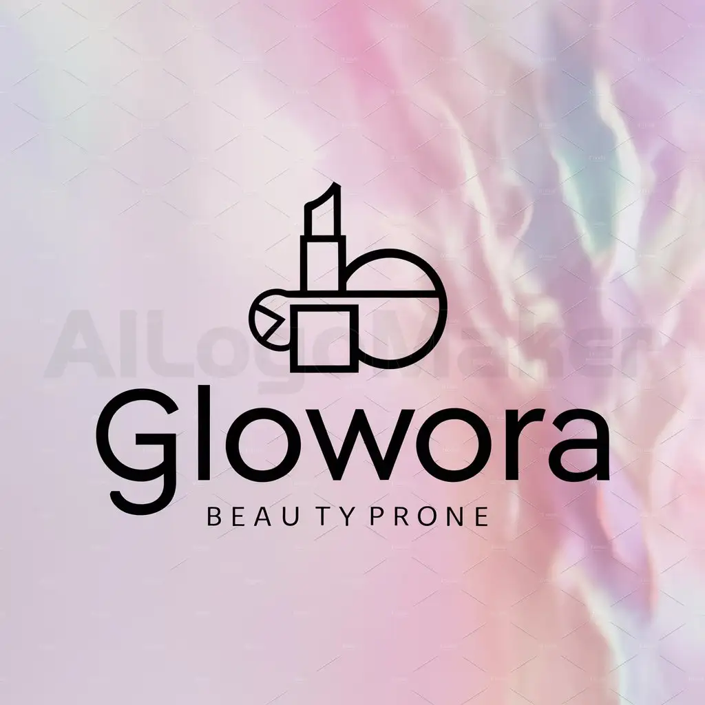 LOGO-Design-For-Glowora-Elegant-Text-with-Beauty-Product-Symbol-on-Clear-Background