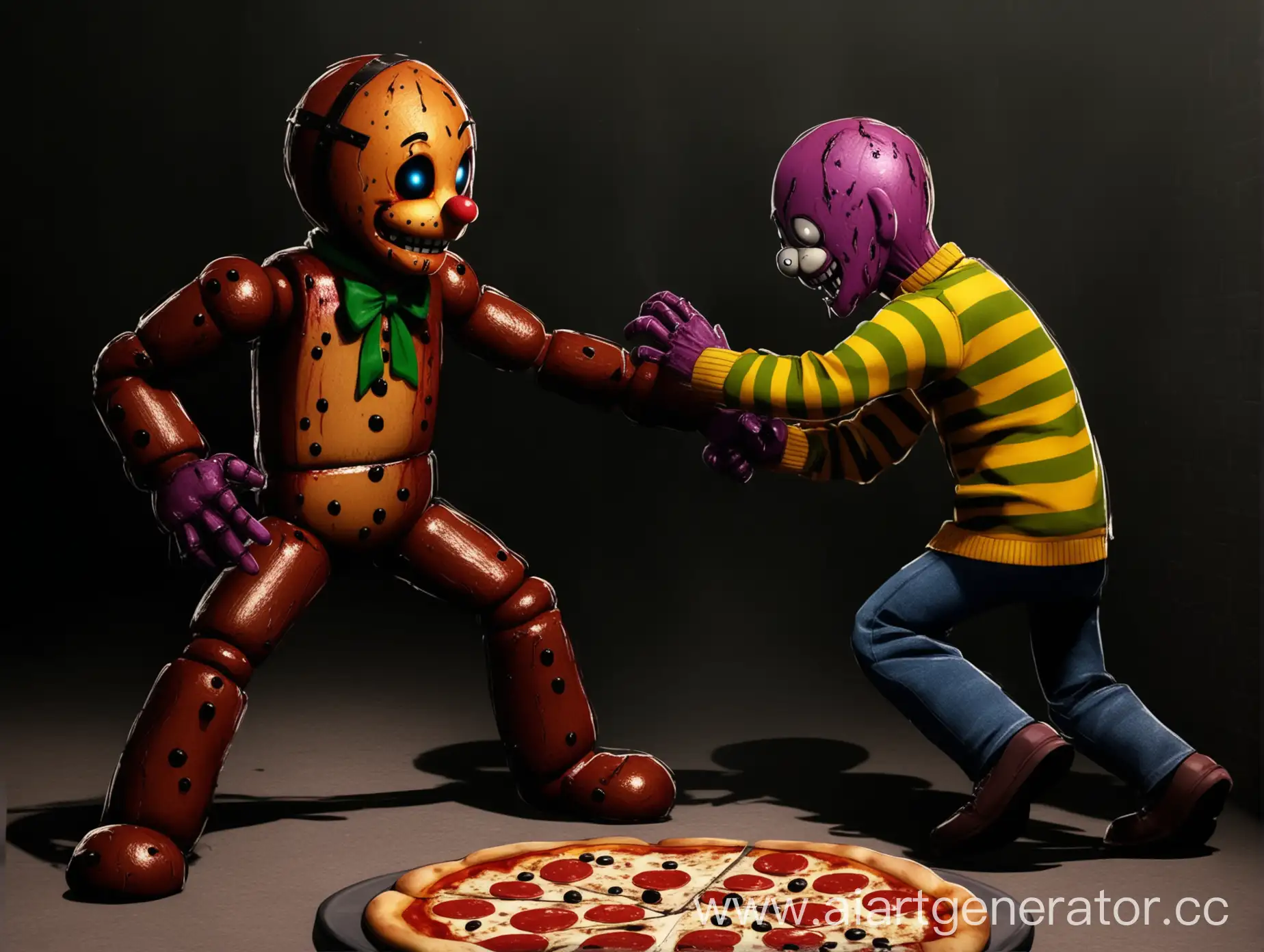 William afton fights with freddy from Freddy fazber's pizzeria