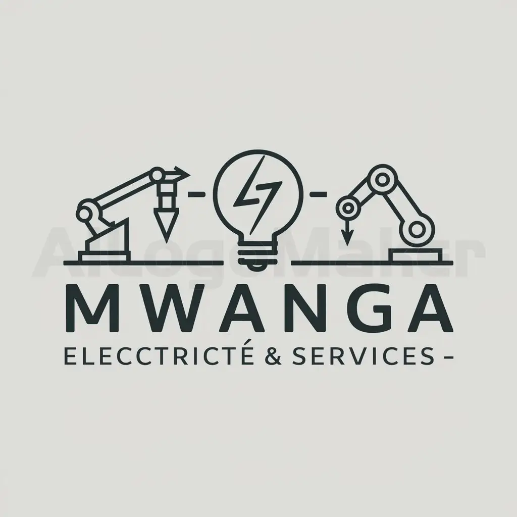 a logo design,with the text "Mwanga Electricté & services", main symbol:Electricite lampe incadescente foudre soudure automation,Moderate,clear background