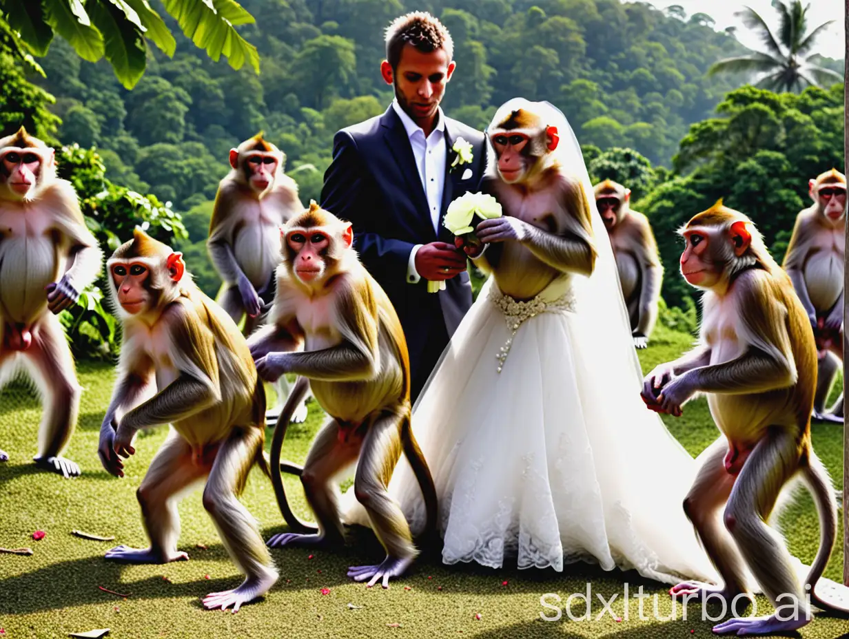 monkeys ruin wedding and underwear of people