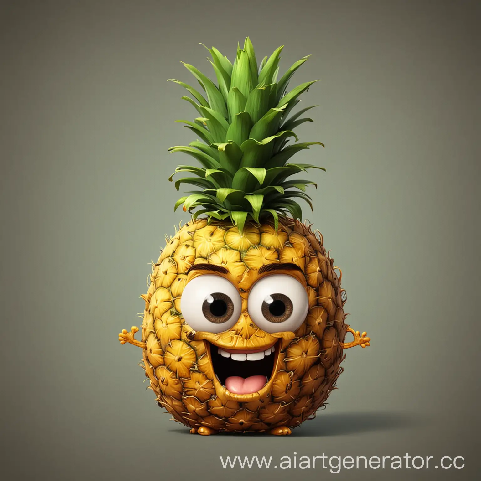 Cartoon-Pineapple-with-a-Playful-Twist