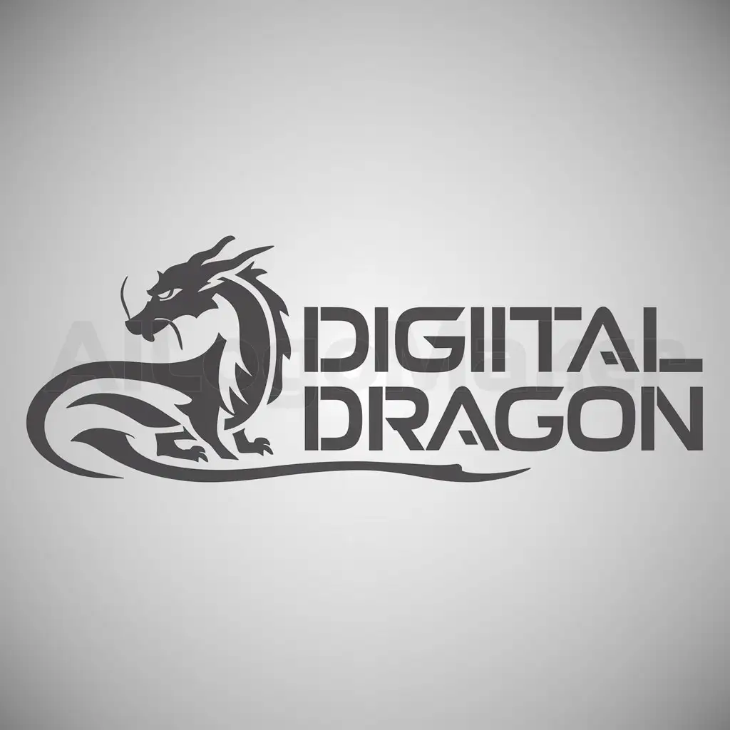 a logo design,with the text "Digital dragon  ", main symbol:Dragon ,Moderate,be used in Technology industry,clear background