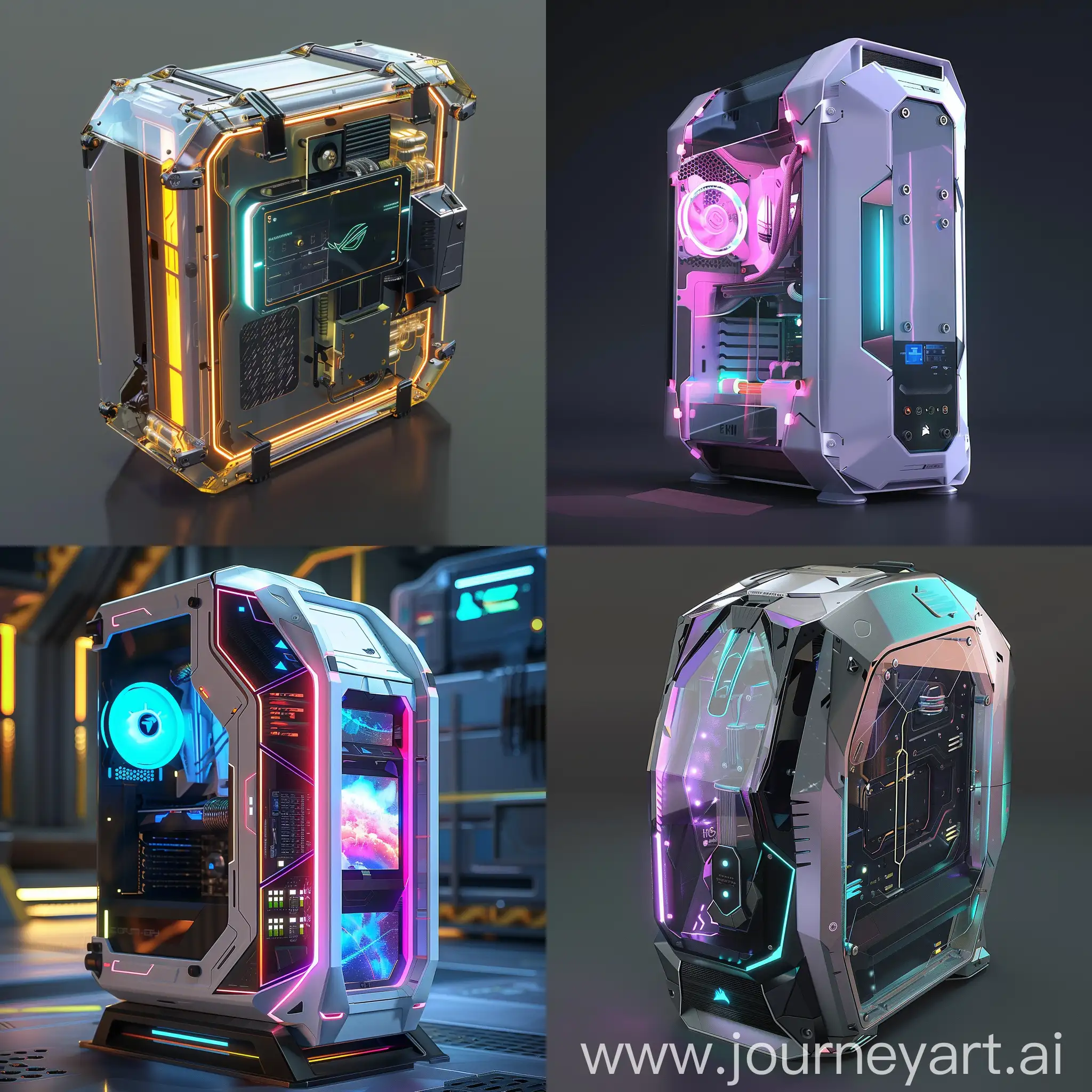 Advanced-SciFi-PC-Case-with-Transparent-Panels-and-Integrated-Lighting