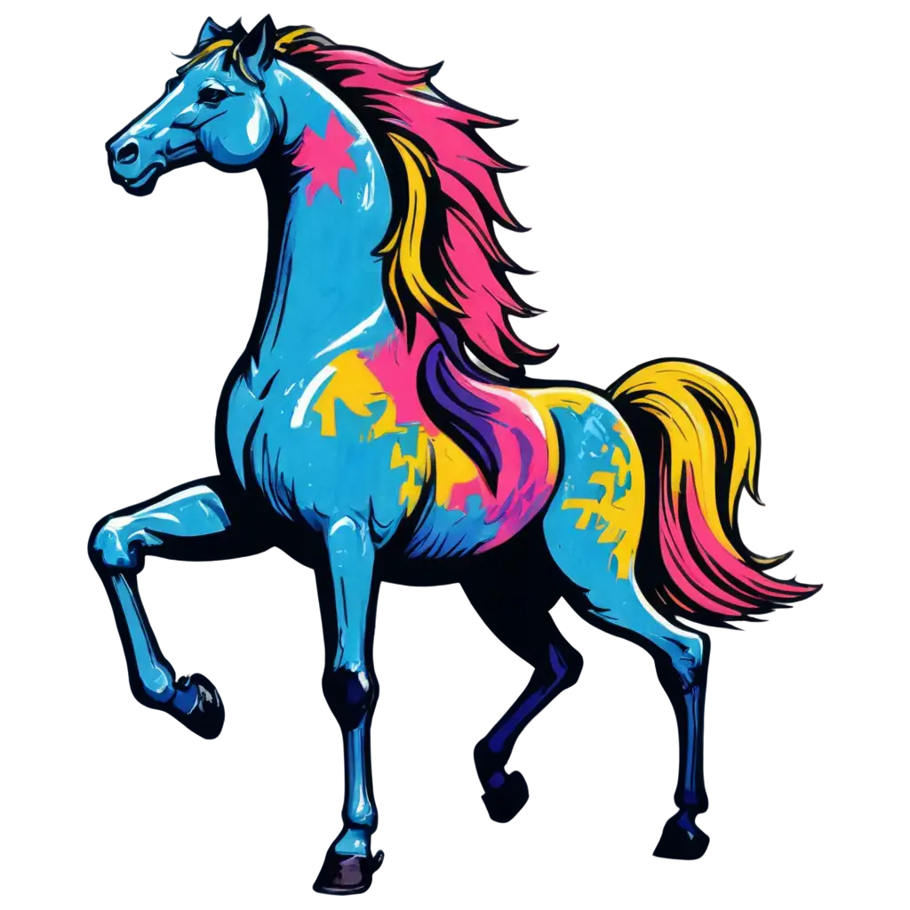 graffiti colorful horse design