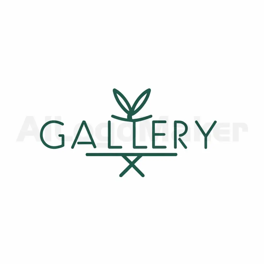 a logo design,with the text "GALLERY", main symbol:plant,Minimalistic,be used in Restaurant industry,clear background