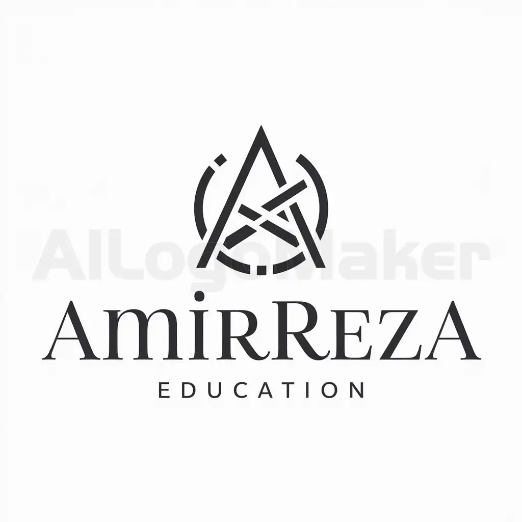 a logo design,with the text "amirreza", main symbol:Amirreza,complex,be used in Education industry,clear background
