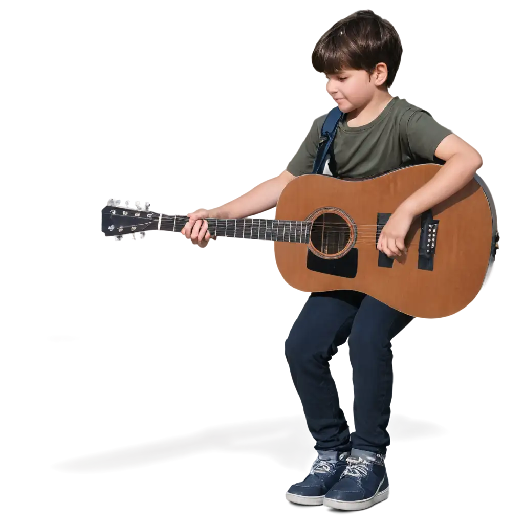 boy playing a guitar