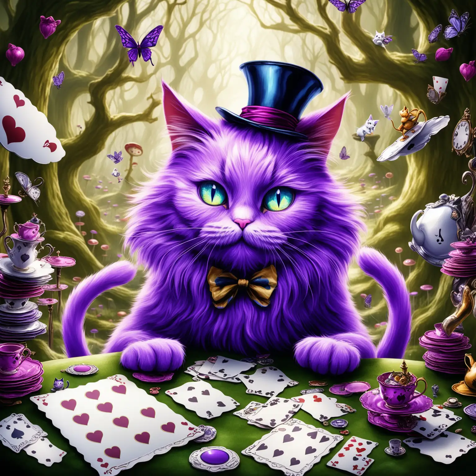 Alice in wonderland purple cat