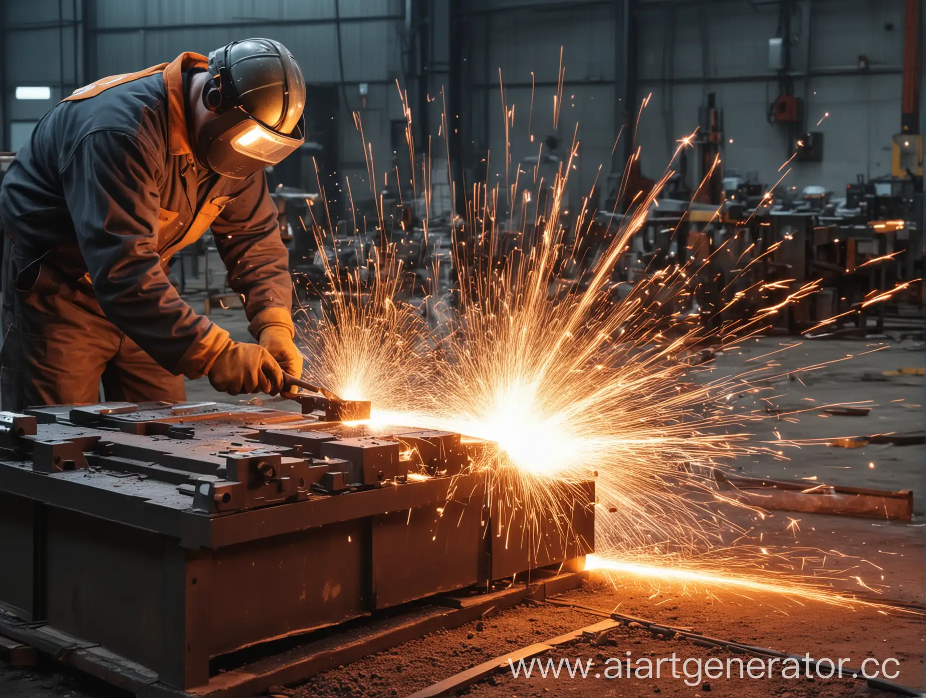 Metal-Products-Manufacturing-Work-and-Sparks-Background-Image