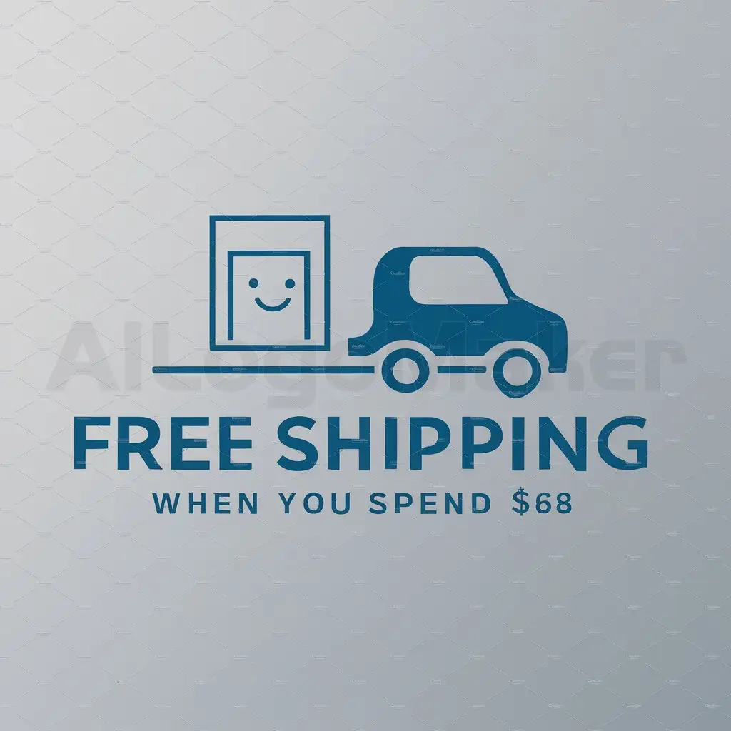 a logo design,with the text "free shipping when you spend $68", main symbol:carried package transport icon,Moderate,be used in transportation industry,clear background