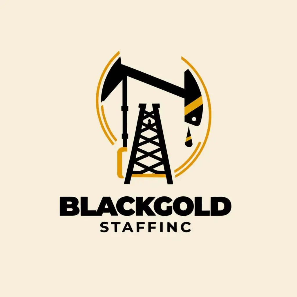 a logo design,with the text "BlackGold Staffing", main symbol:Drilling Rig,Moderate,be used in Technology industry,clear background