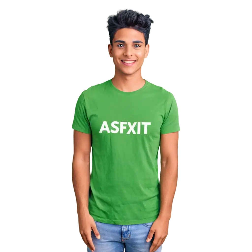 make  a cartoon character wearing the tshirt   printed   "Asfixit"   words
