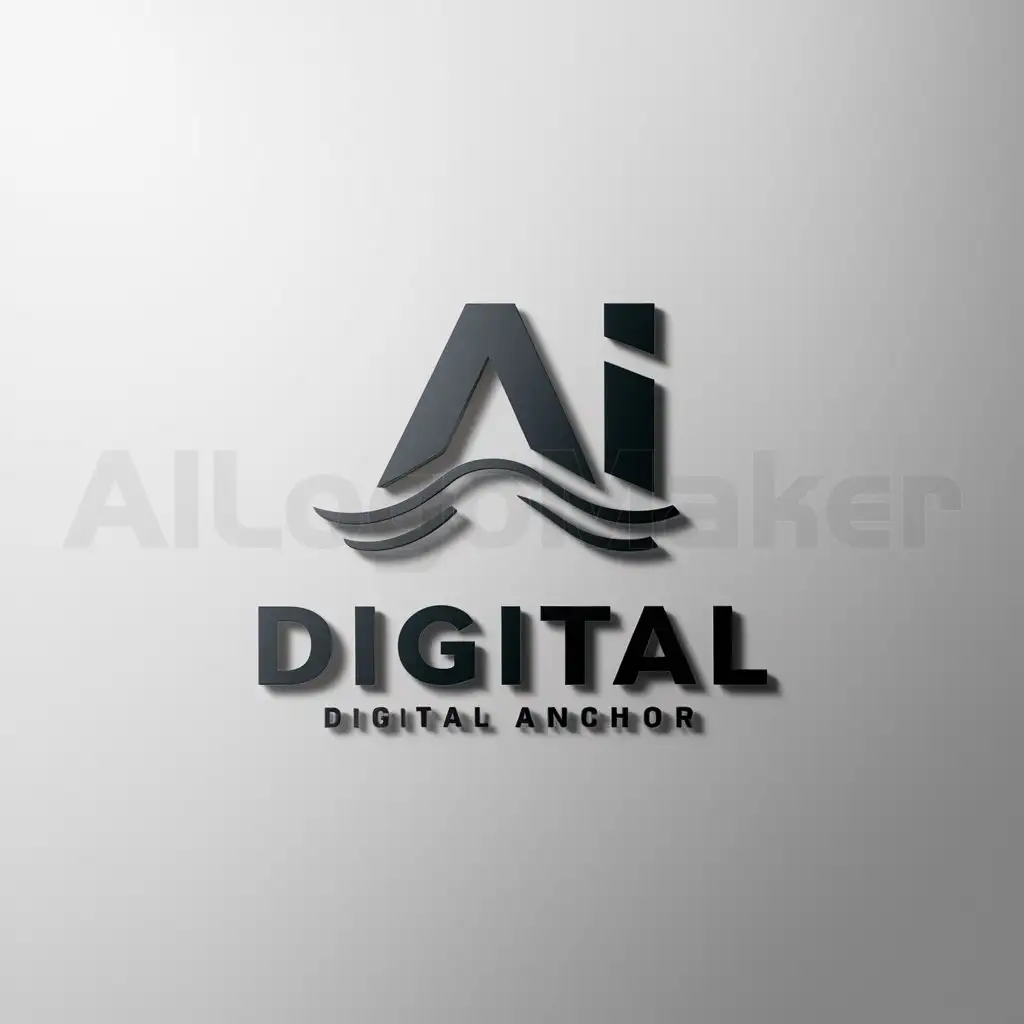 a logo design,with the text "AI digital anchor", main symbol:AI,Minimalistic,be used in Technology industry,clear background