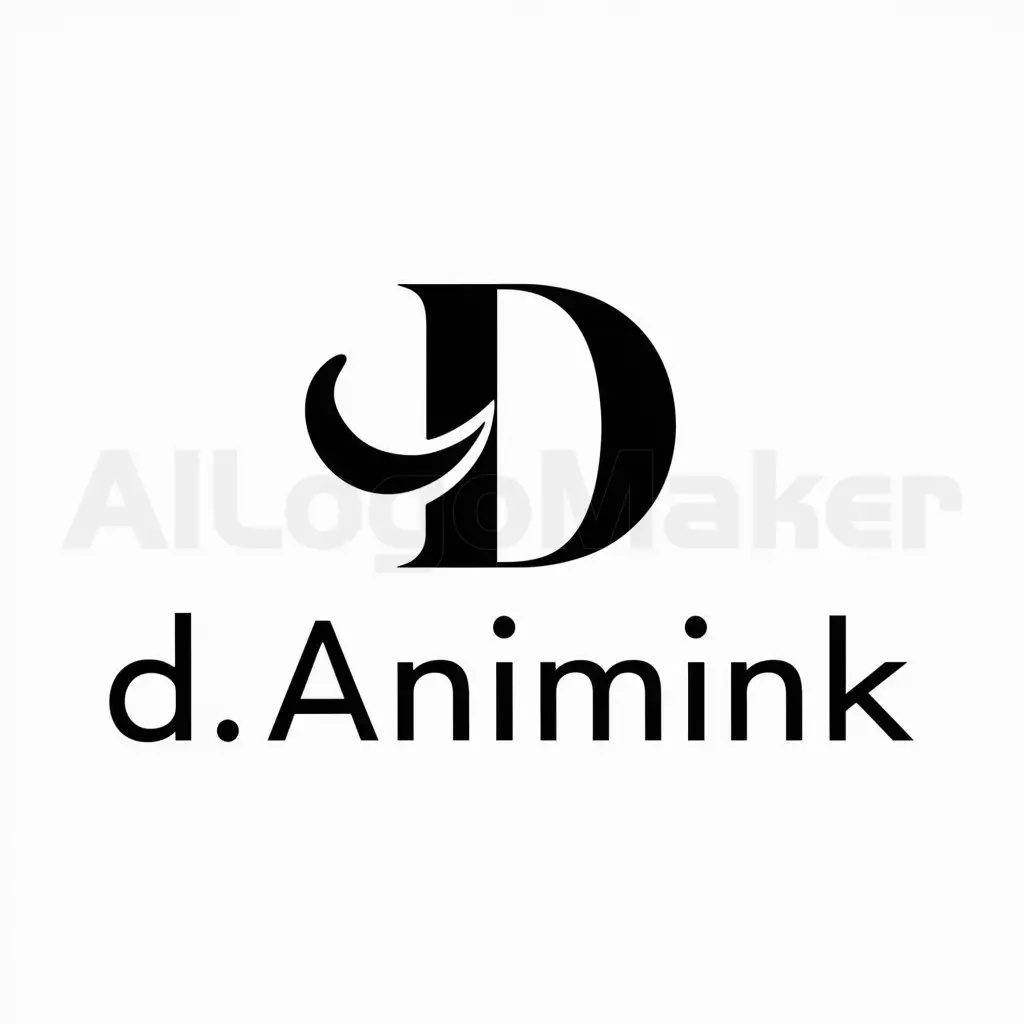 a logo design,with the text "d.animink", main symbol:D,Moderate,clear background