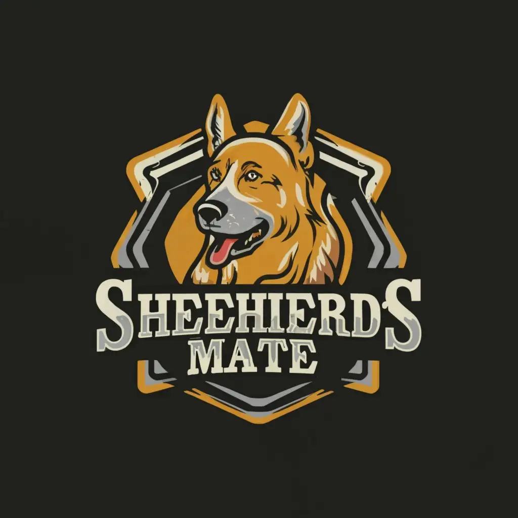 a logo design,with the text "Shepherd's Mate", main symbol:German Shepherd,complex,be used in Entertainment industry,clear background