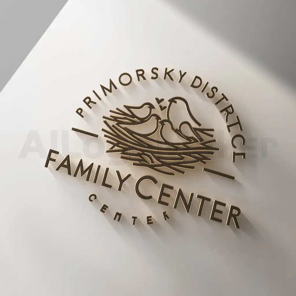 a logo design,with the text "Primorsky District Family Center", main symbol:family social help birds nest love harmony,Moderate,be used in Home Family industry,clear background