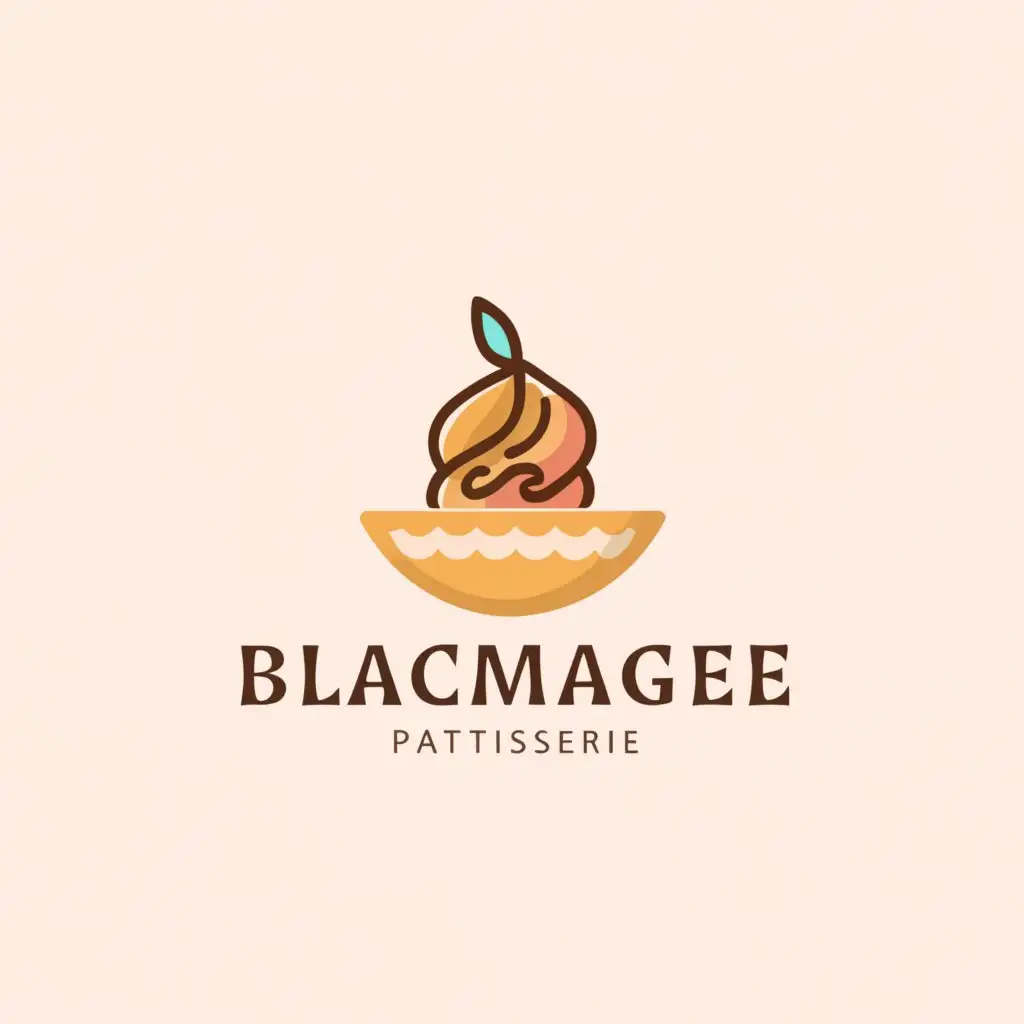 LOGO-Design-For-Caf-Patisserie-Elegant-Dessert-Blancmange-Symbol-for-Culinary-Excellence