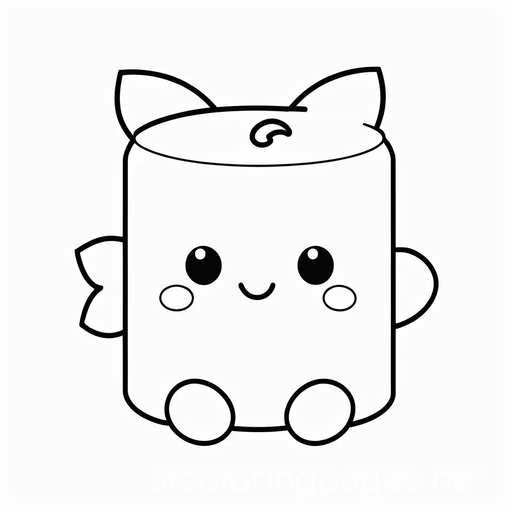 KawaiiThemed-Cute-Marshmallow-Coloring-Page