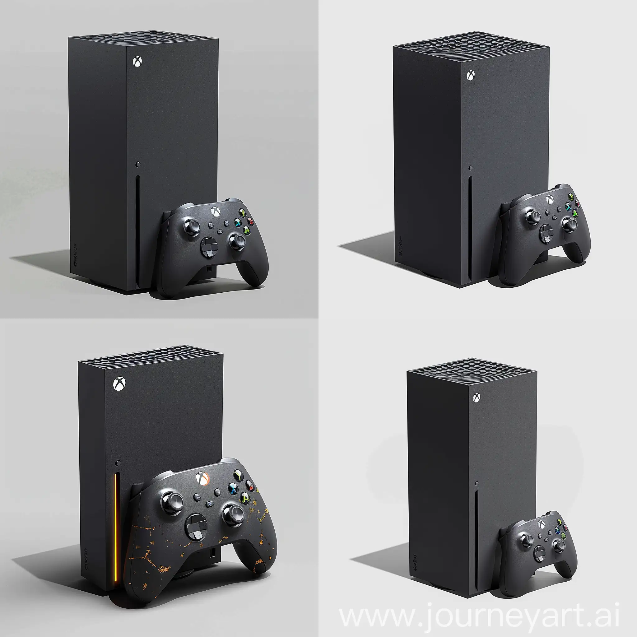 Futuristix Xbox Series X https://images-cdn.ubuy.co.in/650031d006906f37774b9024-2020-new-xbox-x-gaming-console.jpg:: sci-fi style, science fiction, 4K Gaming, Ray Tracing, Variable Rate Shading, Quick Resume, SSD Storage, Backward Compatibility, Smart Delivery, Dolby Atmos and DTS:X Support, Variable Refresh Rate, Xbox Game Pass, Quantum Resolution, Nebula Ray Tracing, Hyperdrive Vortex Shading, Chrono-Shift Quick Resume, Nano-Byte SSD Storage, Retro-Fusion Compatibility, Neural Link Smart Delivery, Cyber-Sound Atmos, Infinity Warp Refresh Rate, Galactic Game Pass, octane render --stylize 1000