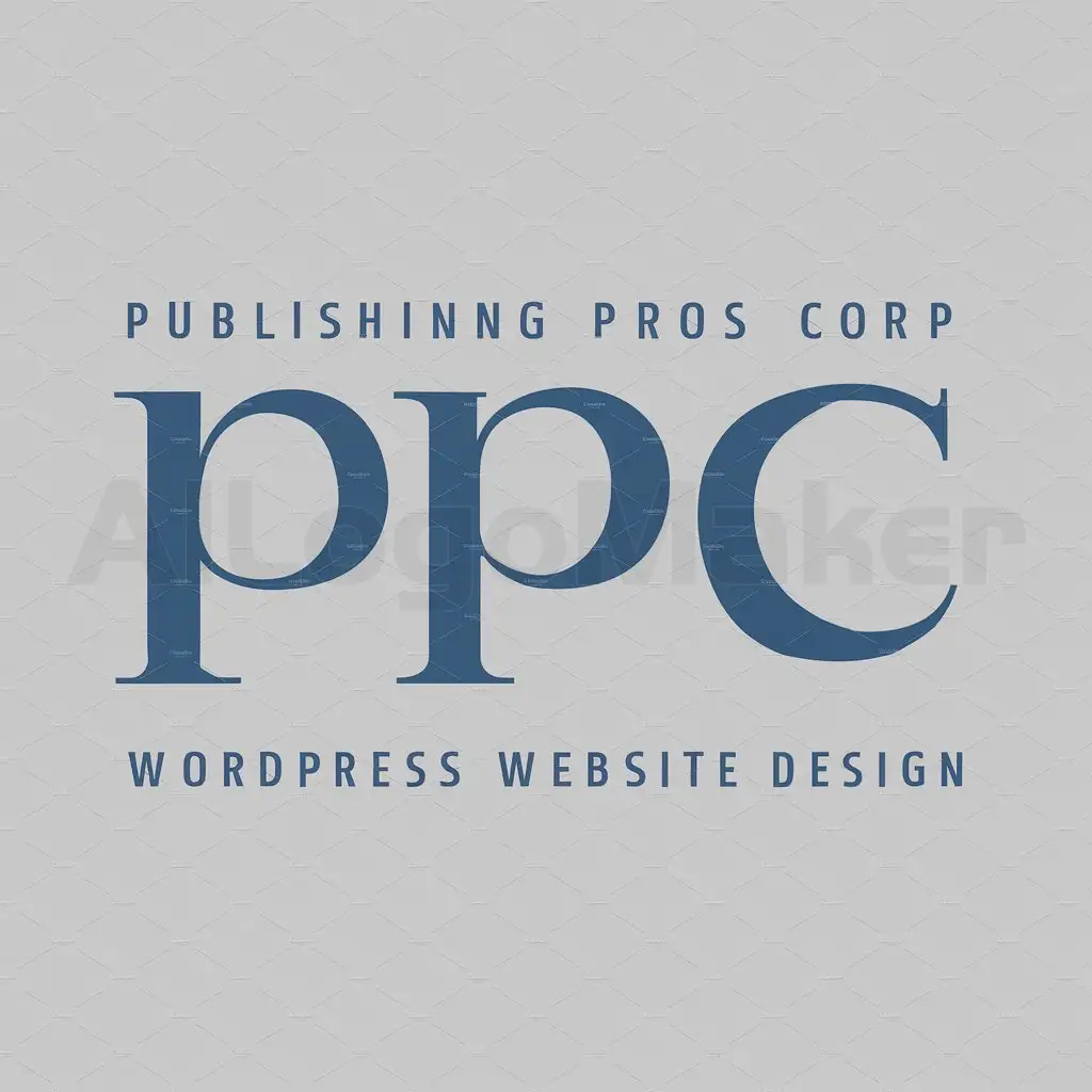 a logo design,with the text "Publishing Pros Corp wordpress website design", main symbol:PPC,Moderate,be used in Internet industry,clear background