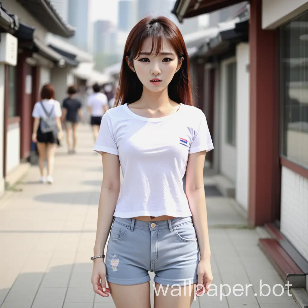 korean girl in short clothes