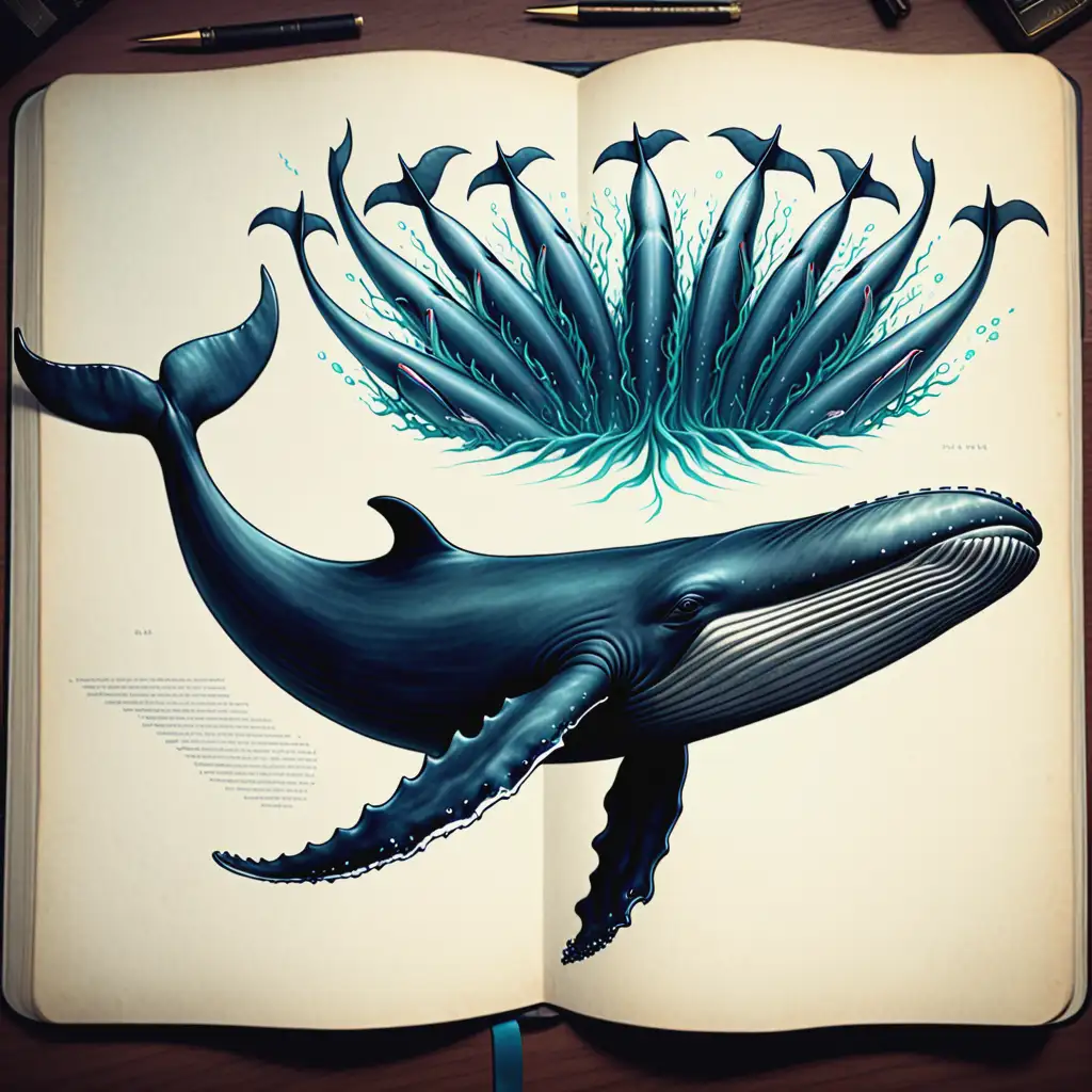 a whale with six finners, lovecraft style