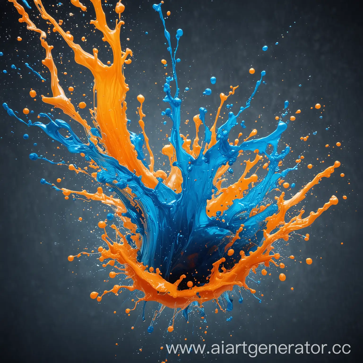 Vibrant-Blue-and-Orange-Juice-Splashes