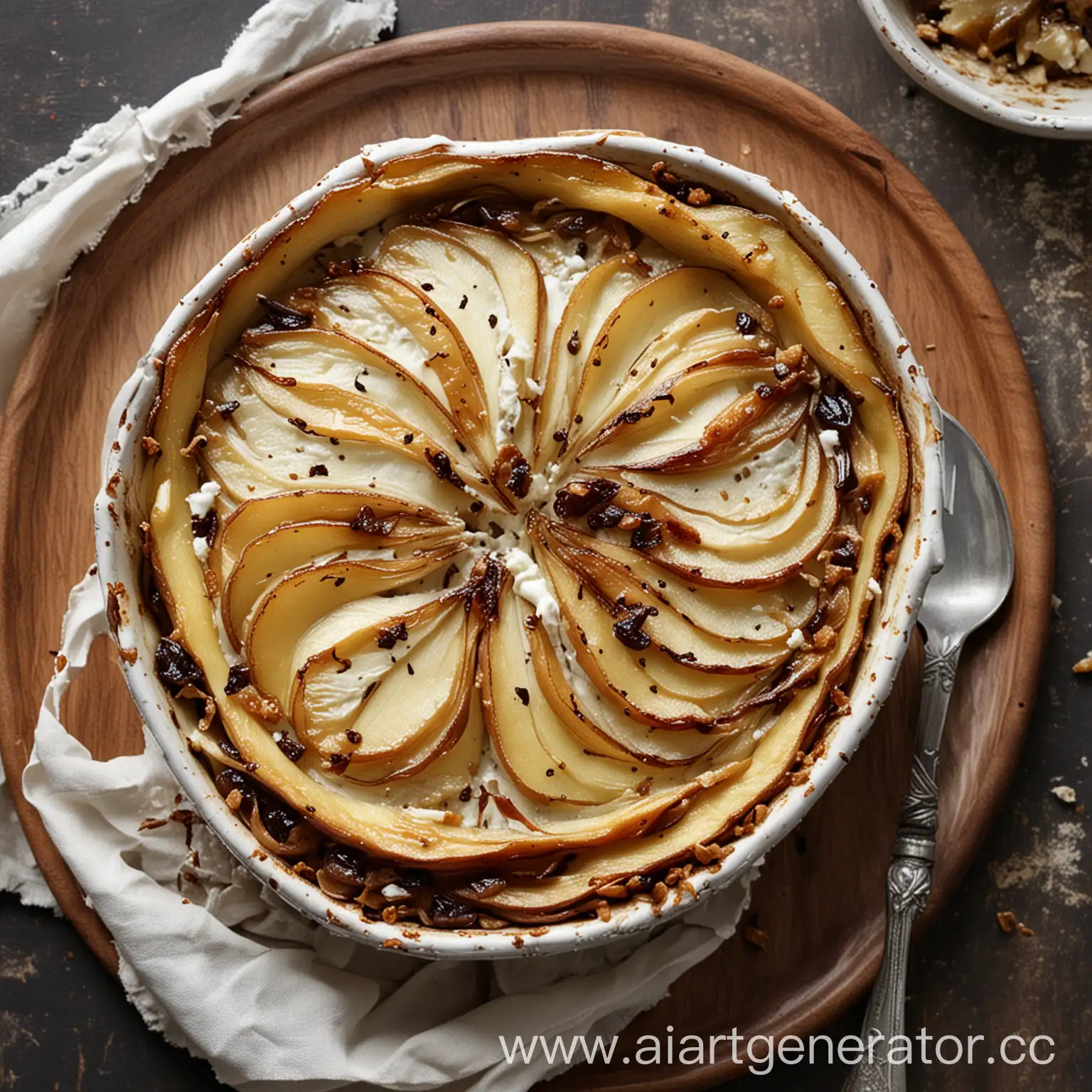 Pear-Gratin-with-Goat-Ricotta-and-Caramelized-Onion-Recipe