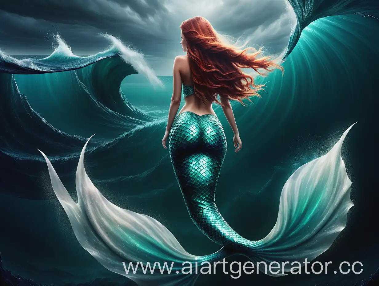 Mermaids-Tail-in-Thunderous-Ocean-Waves