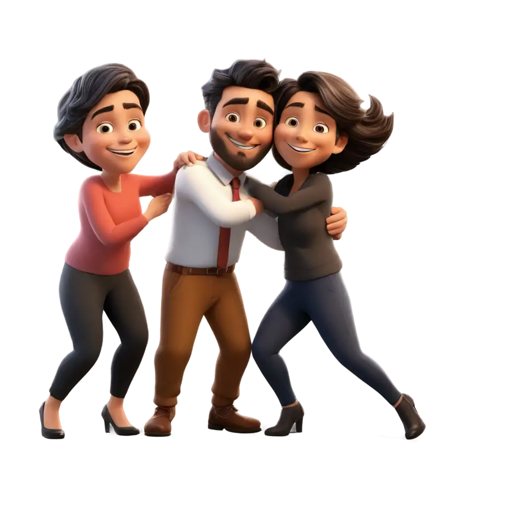 Create-HighQuality-Animated-Caricatures-of-Three-People-Hugging-in-PNG-Format