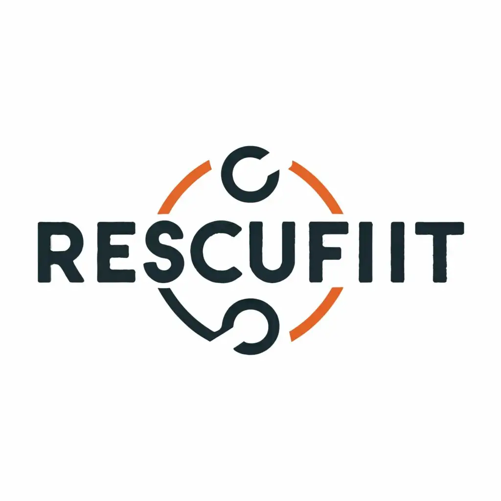 a logo design,with the text "RescuFit", main symbol:a circle,Minimalistic,be used in Nonprofit industry,clear background