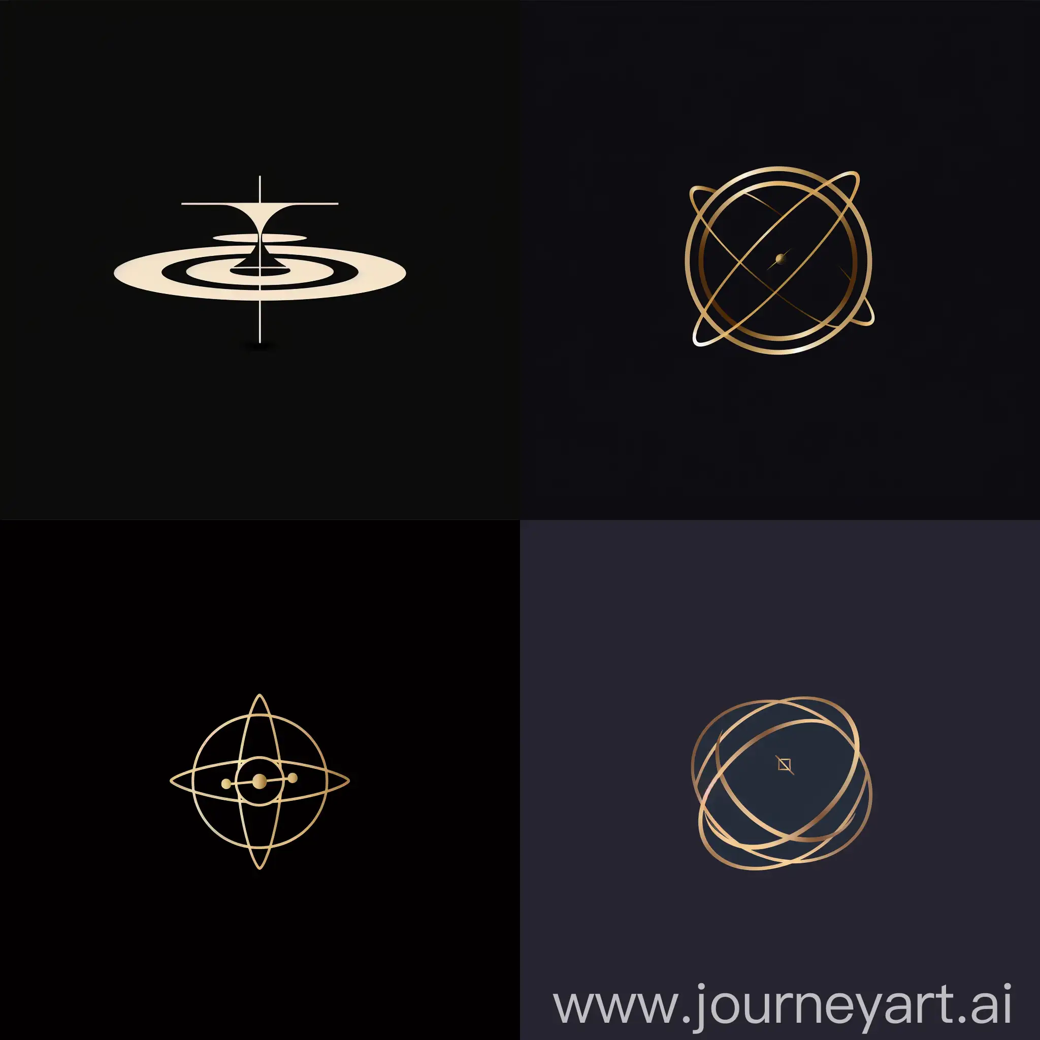 minimalistic logo symbolizing a gyroscope