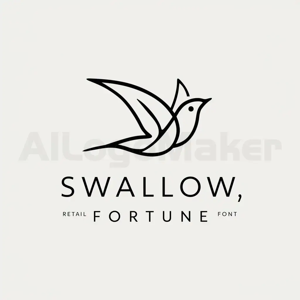 a logo design,with the text "swallow, fortune", main symbol:valued swallow,Minimalistic,be used in Retail industry,clear background