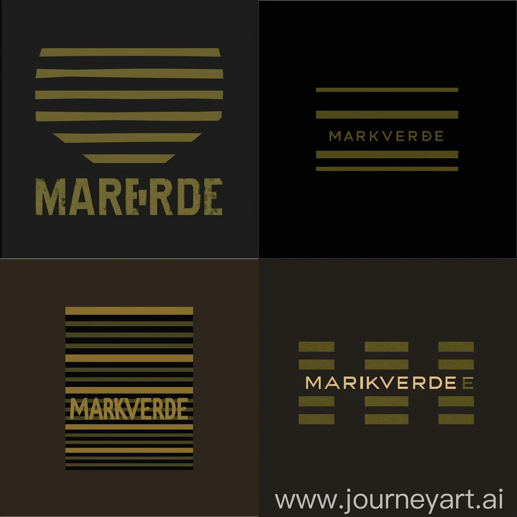 Create a logo with the text marchverde, the logo should be made in the style of special forces stripes. The color of the logo should be black and olive