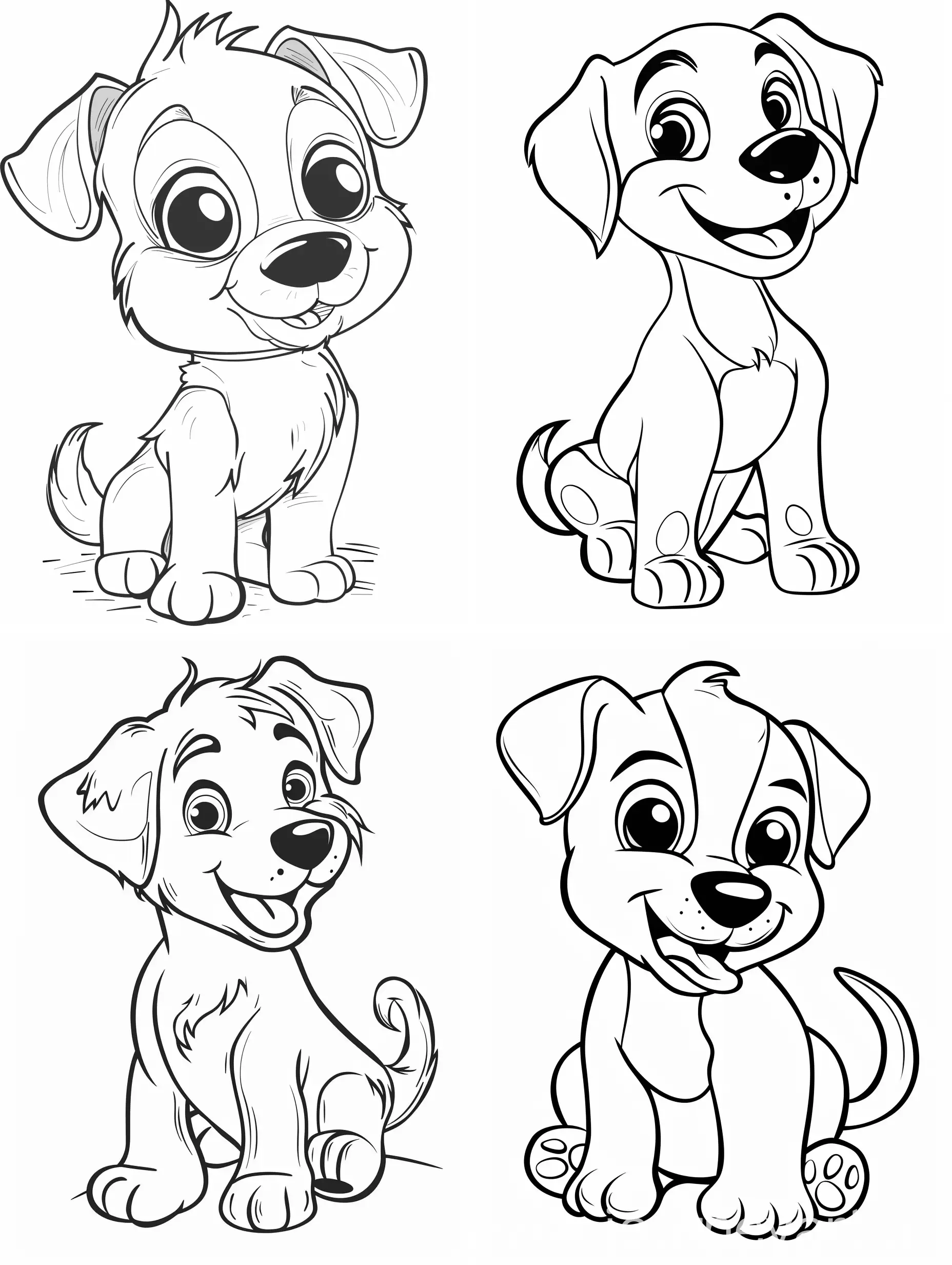 Childrens-Coloring-Book-Illustration-of-a-Cute-Dog