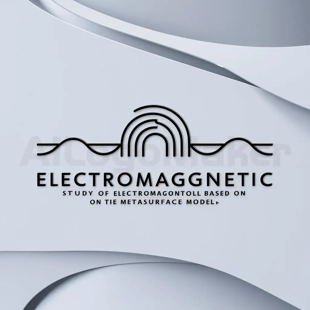 a logo design,with the text "study of electromagnetic control based on the metasurface model", main symbol:electromagnetic wave,Minimalistic,be used in Internet industry,clear background