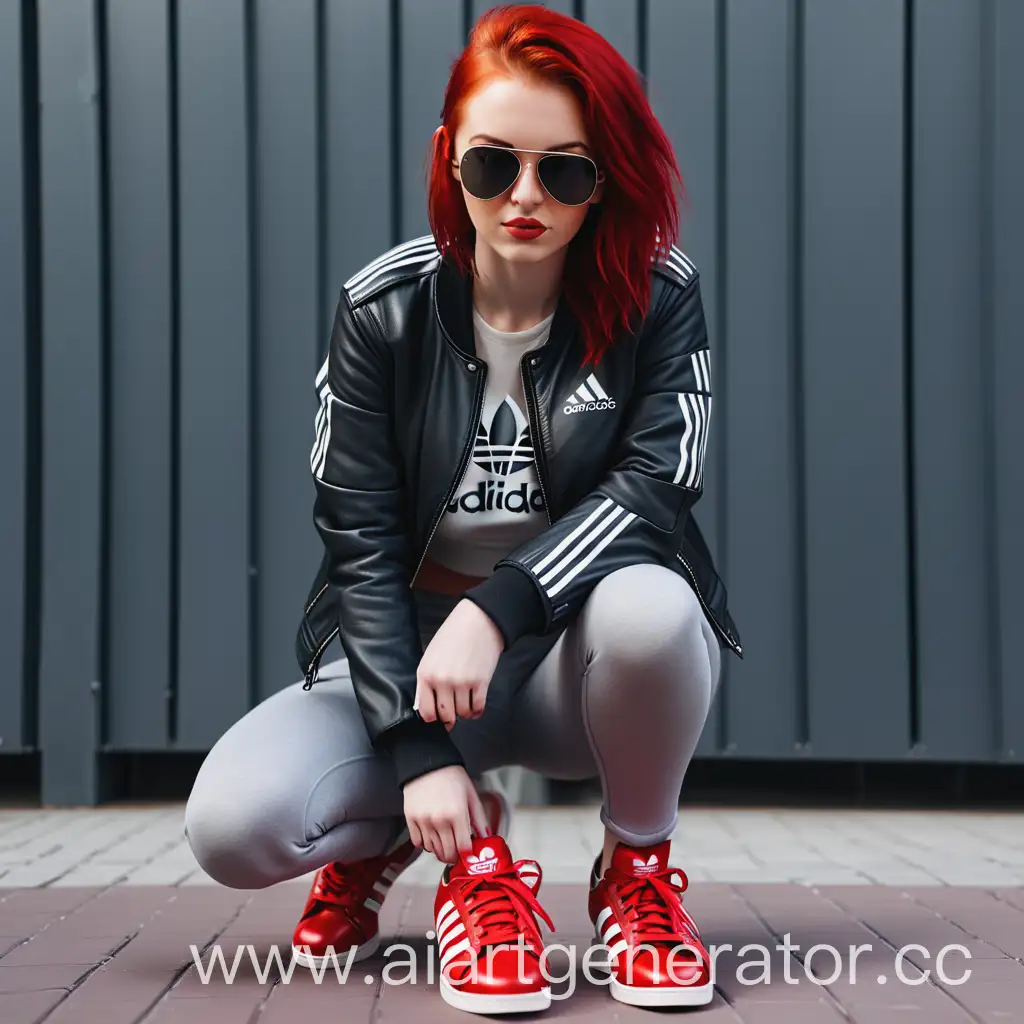 Girl-in-Adidas-Sportswear-with-Red-Hair-and-Aviator-Sunglasses