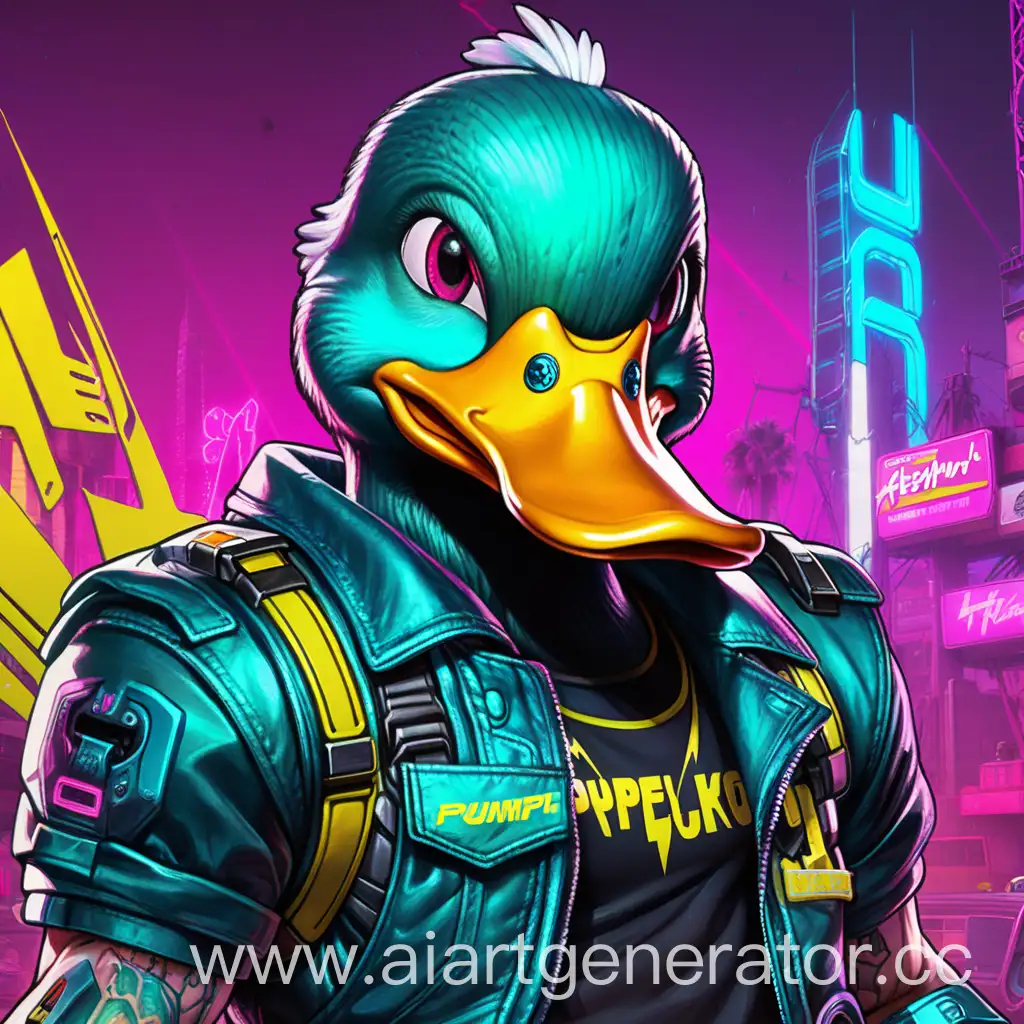 Sinister-Cyberpunk-Duck-in-Futuristic-Setting