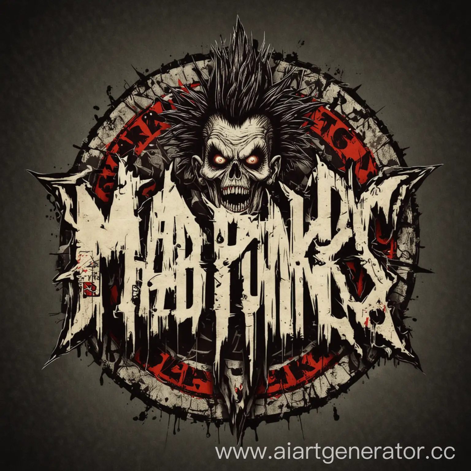 Mad punks, rock band, logo, madness, psychos
