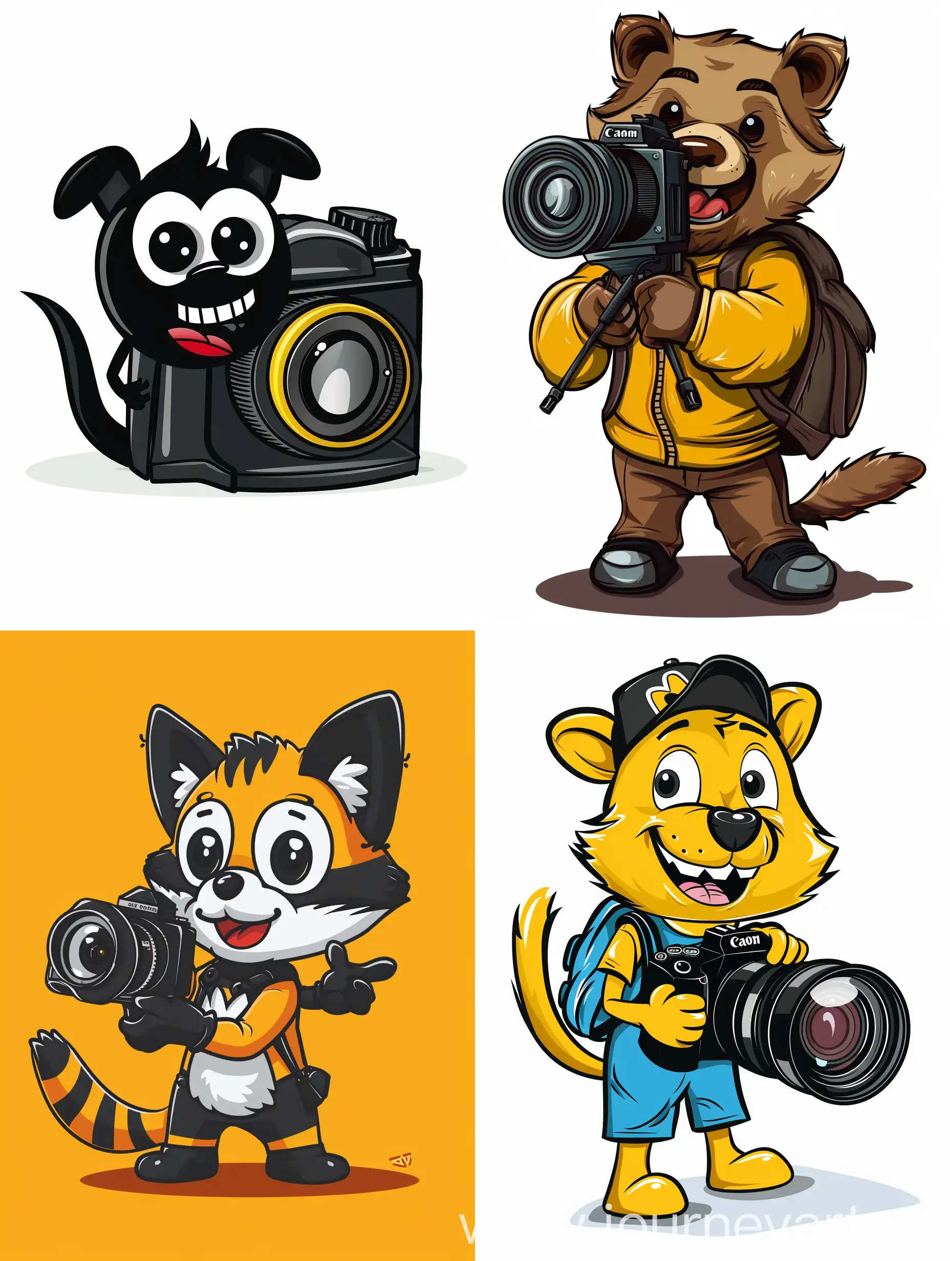 Cheerful-Mascot-Holding-a-Camera
