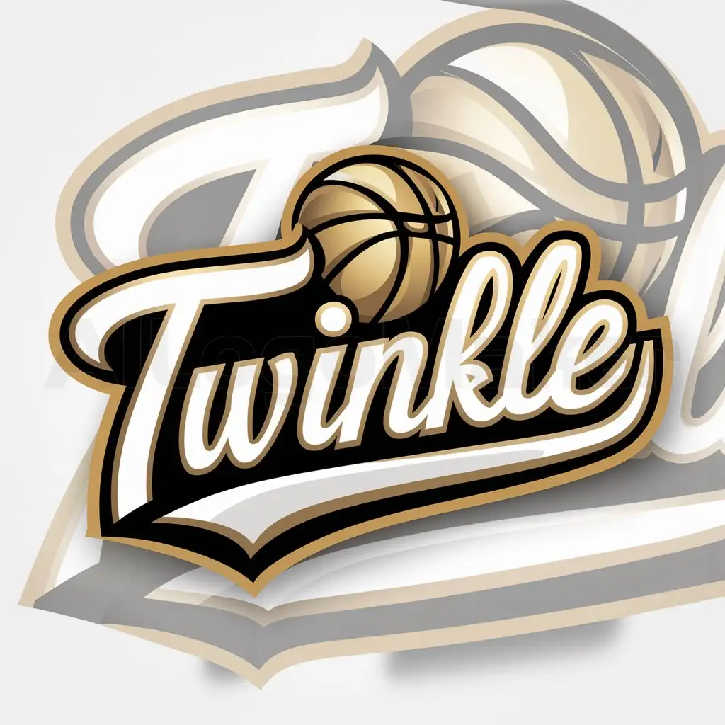 a logo design,with the text "TWINKLE", main symbol:Basketball,Moderate,be used in Sports Fitness industry,clear background