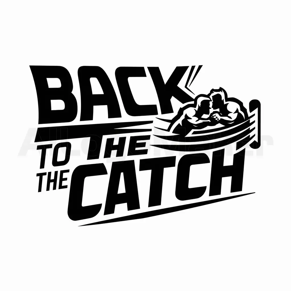 a logo design,with the text "Back To The Catch", main symbol:Create a Logo That looks like the logo from Back To The Future And add two Wrestlers wrestling eachother,complex,be used in Sports Fitness industry,clear background