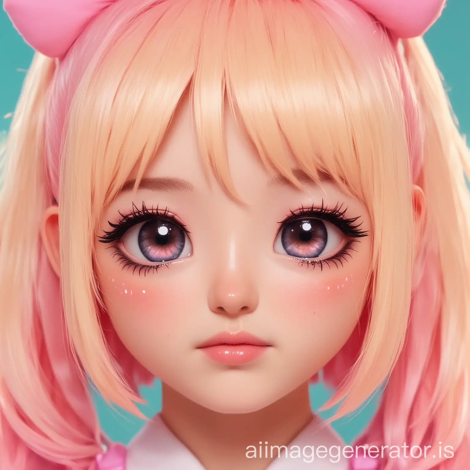 Adorable Kawaii Girl Face with Innocent Expression | AI Image Generator