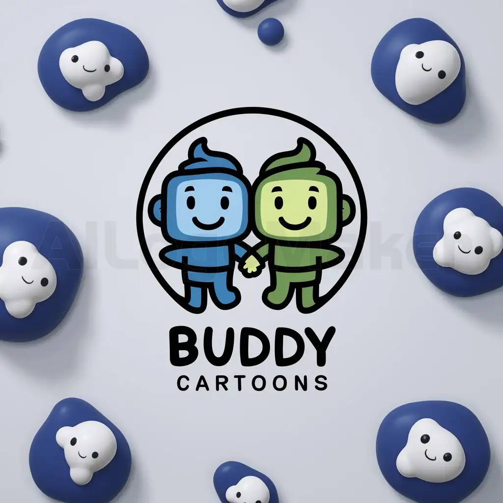 a logo design,with the text "buddy cartoons", main symbol:kids cartoon channel,Moderate,be used in Entertainment industry,clear background