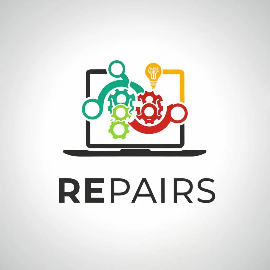 a logo design,with the text "Repairs", main symbol:Laptop & Phone,complex,be used in Technology industry,clear background