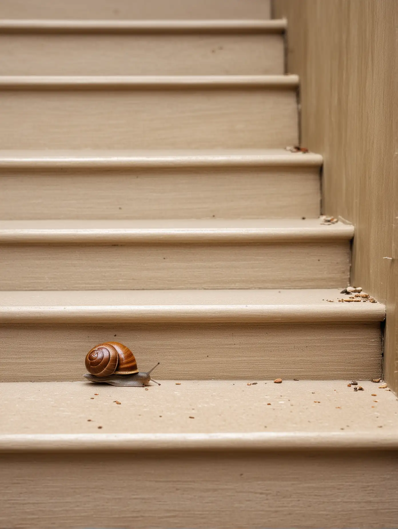 Slow But Steady Progressive Snail Climbing Stairs