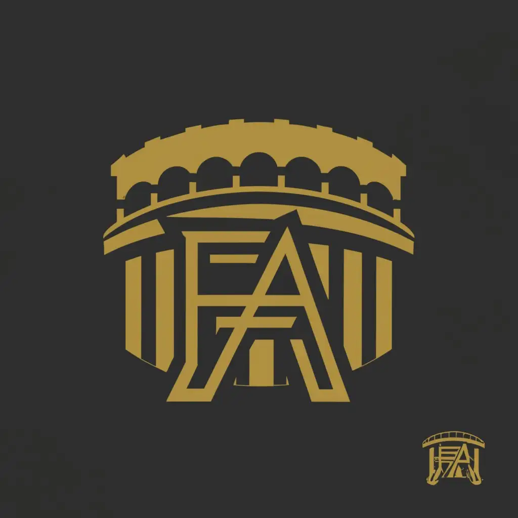a logo design,with the text "FA", main symbol:colosseum,Moderate,be used in airsoft industry,clear background