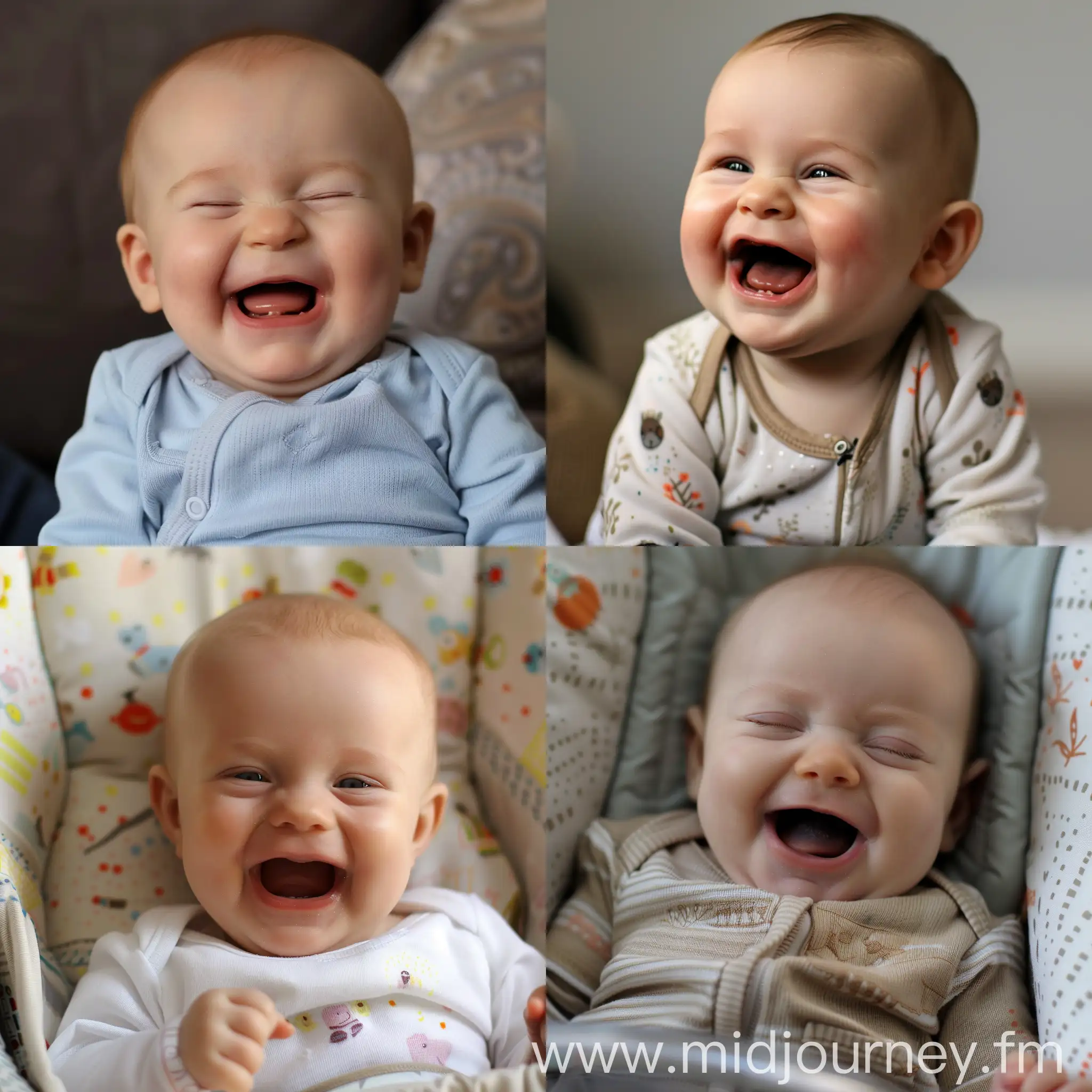 Joyful Baby Laughing Adorable Infant Delighted in Playful Moment ...