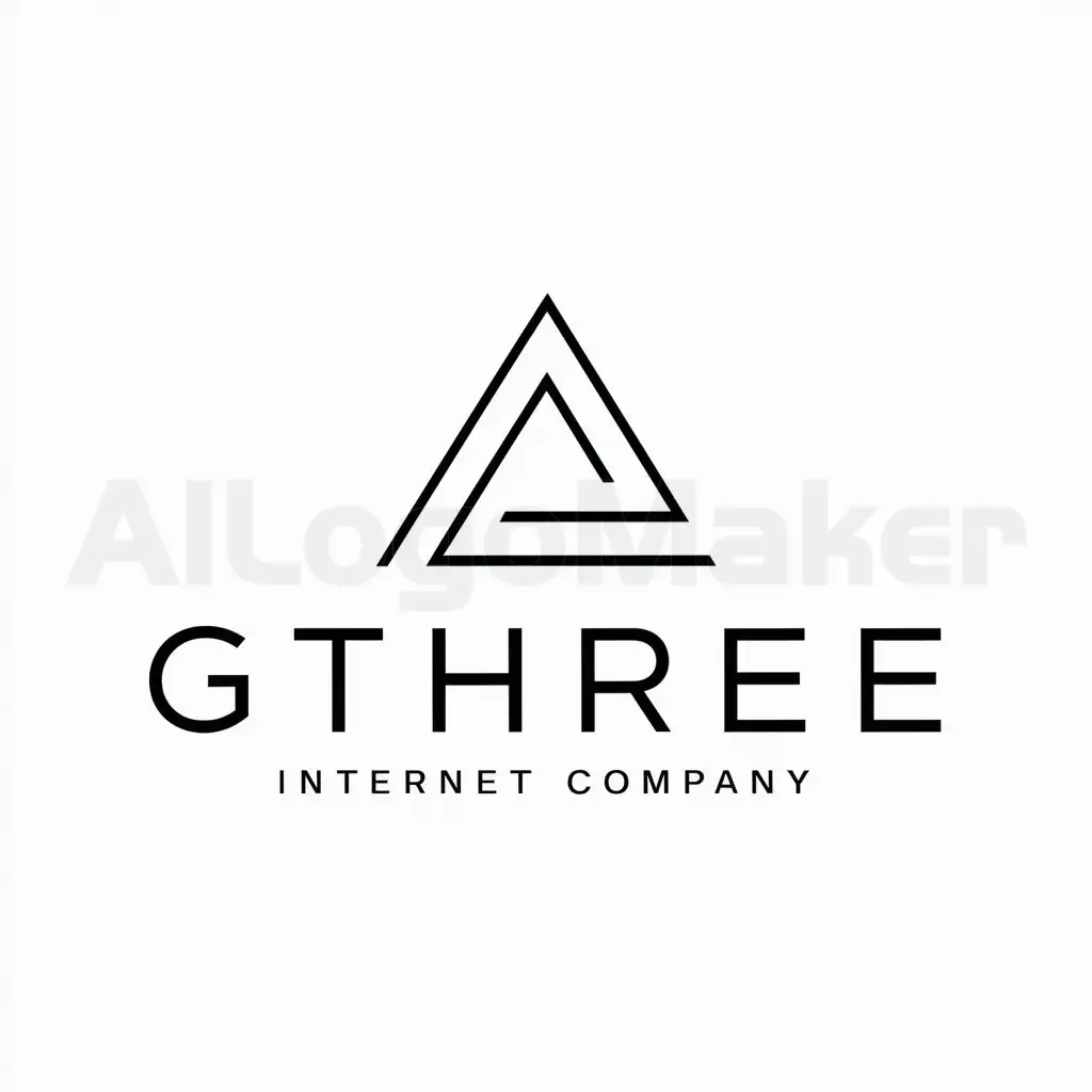 a logo design,with the text "GThree", main symbol:a triangle,Minimalistic,be used in Internet industry,clear background