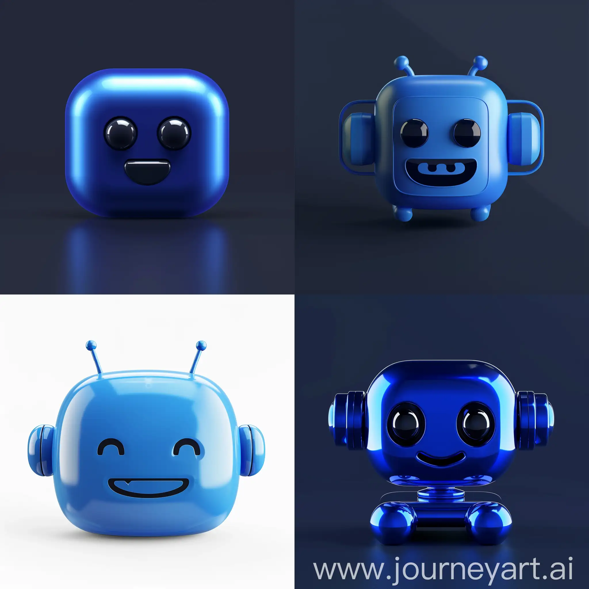 blaues Icon Chatbot, eher wie ein powerpoint pictogramm